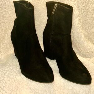 Michael Shannon Black Suede Ankle Booties